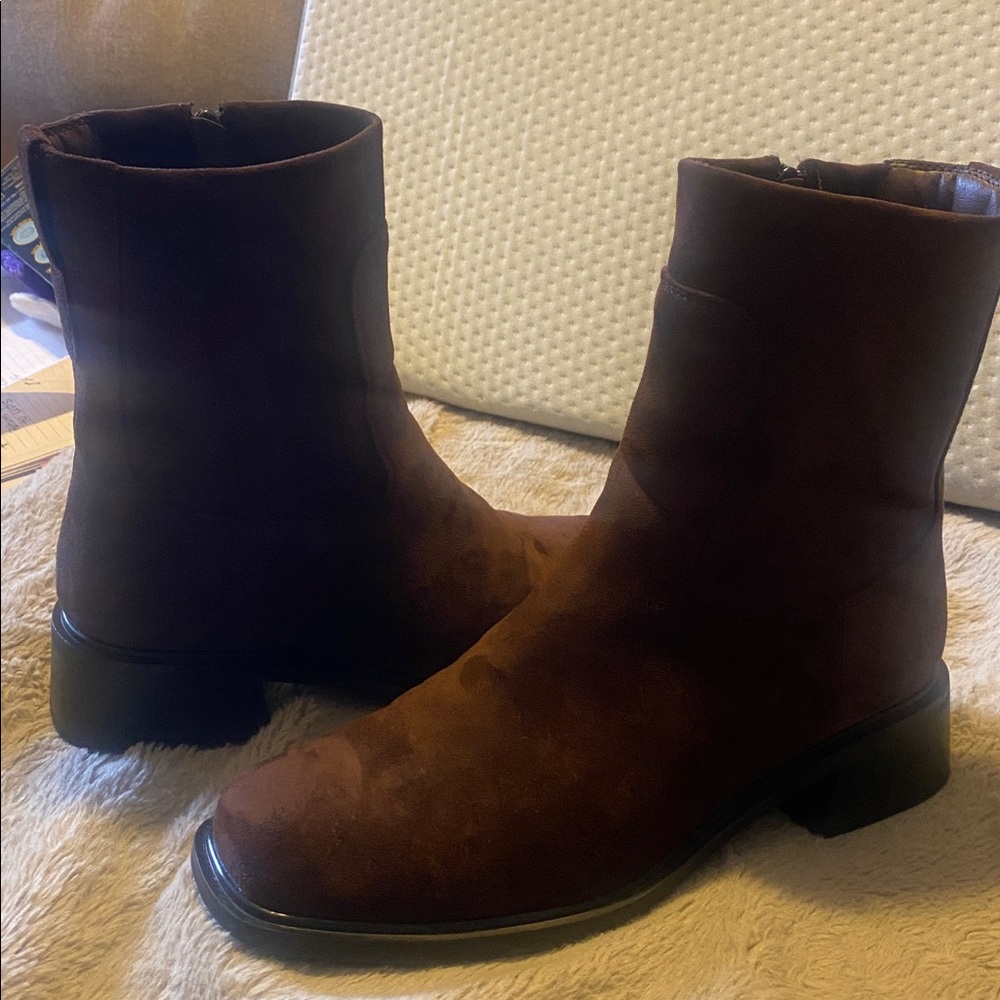 Brown Suede Ankle Boots